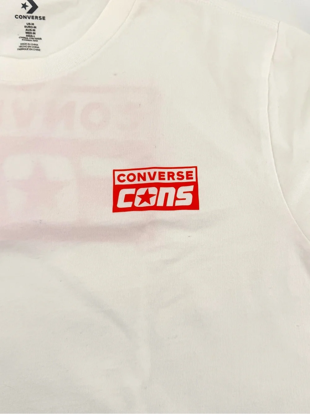 Converse CONS White Long Sleeve Logo Tee Men M Streetwear Skate Minimalist